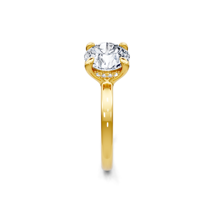 Round Hidden Halo Solitaire Semi Mount