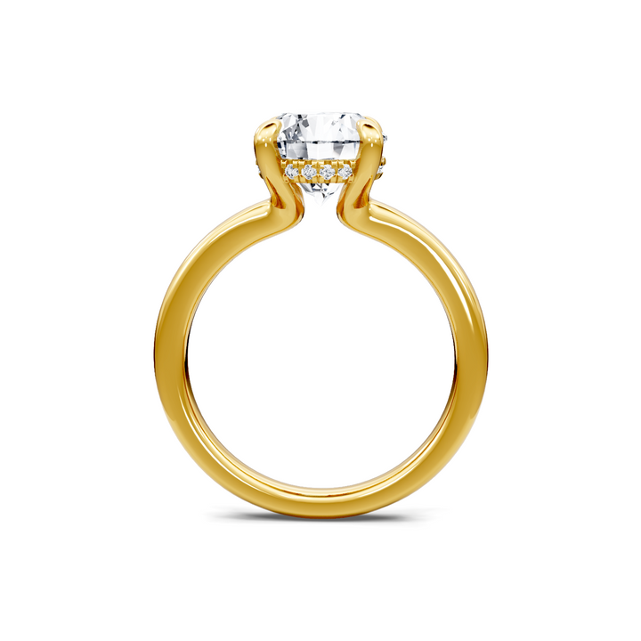 Round Hidden Halo Solitaire Semi Mount