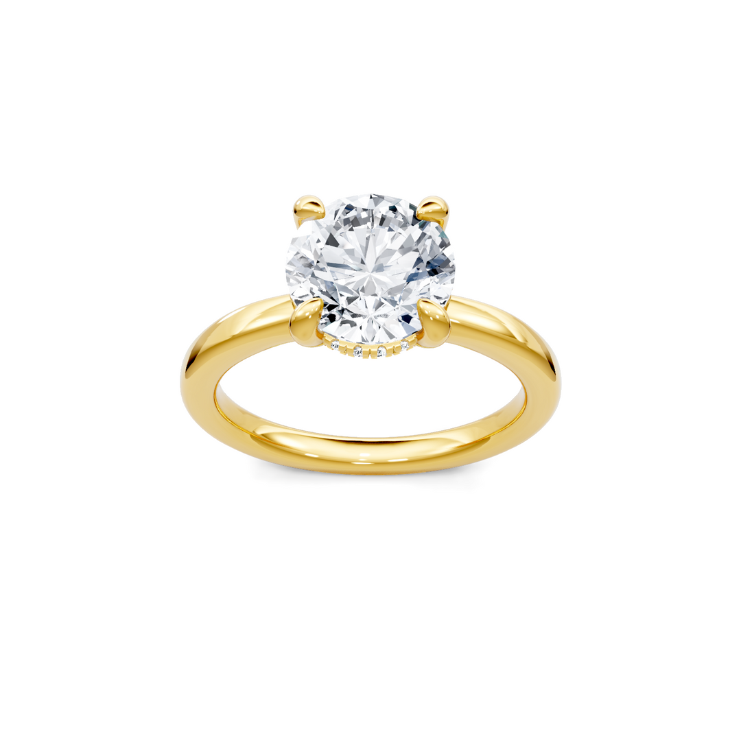 Round Hidden Halo Solitaire Semi Mount