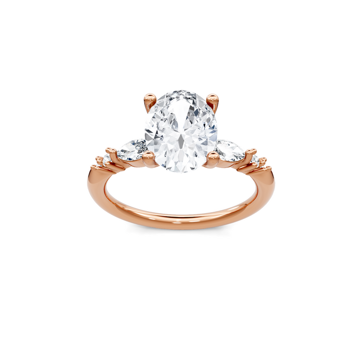 Marquise and Round Accent Semi Mount