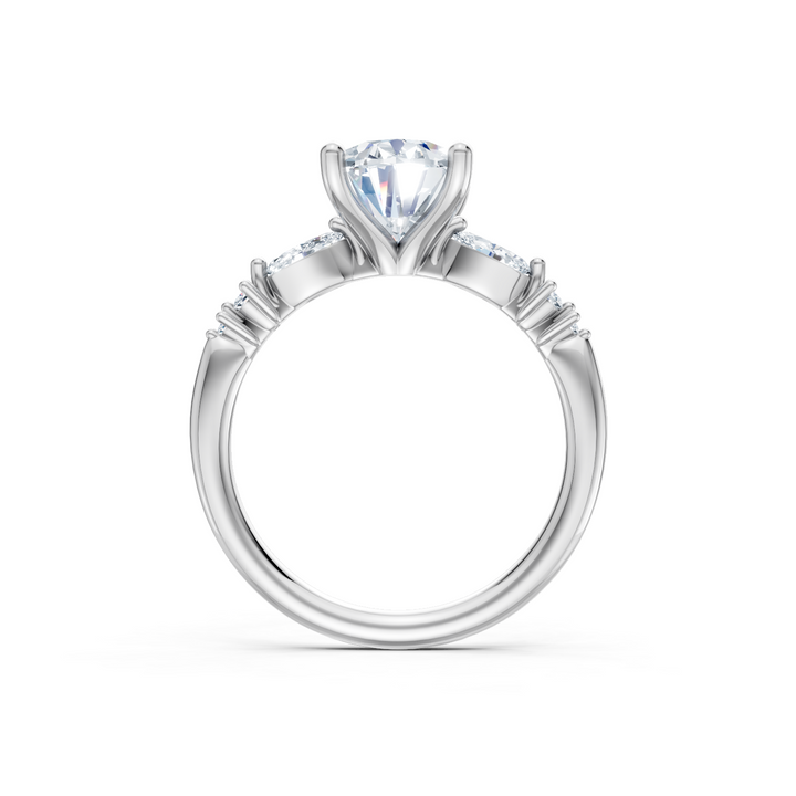 Marquise and Round Accent Semi Mount