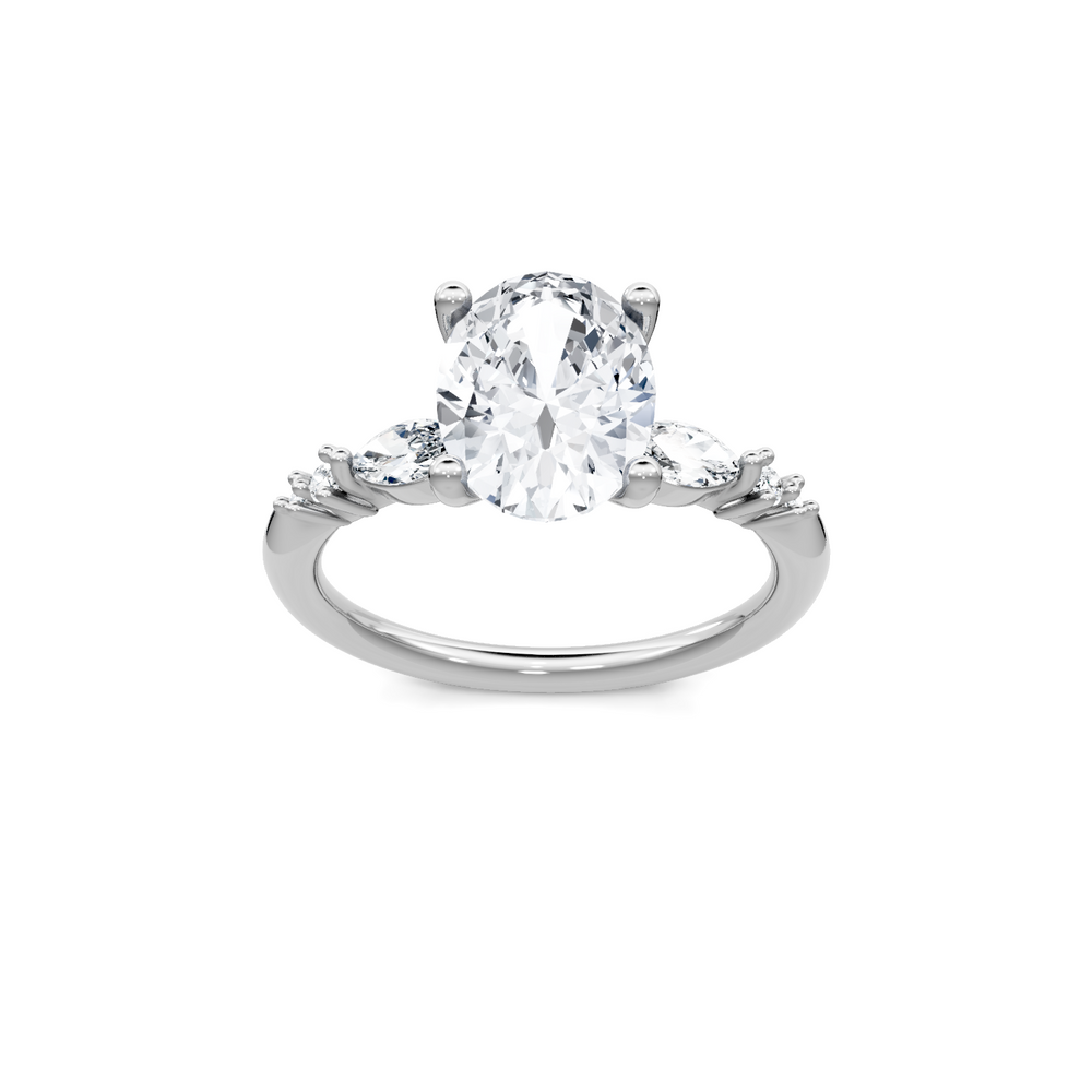 Marquise and Round Accent Semi Mount