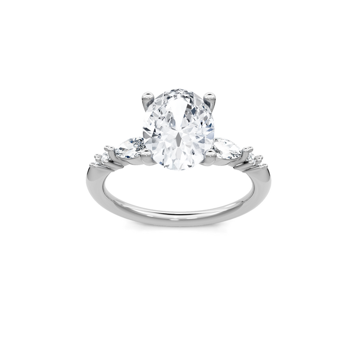 Marquise and Round Accent Semi Mount