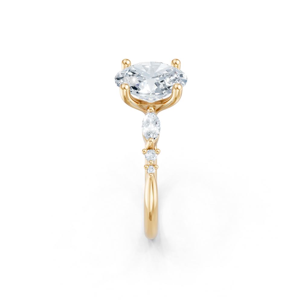 Marquise and Round Accent Semi Mount