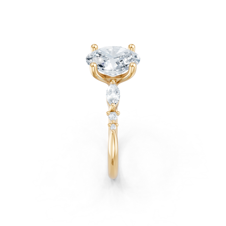 Marquise and Round Accent Semi Mount