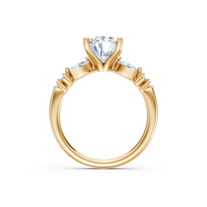 Marquise and Round Accent Semi Mount