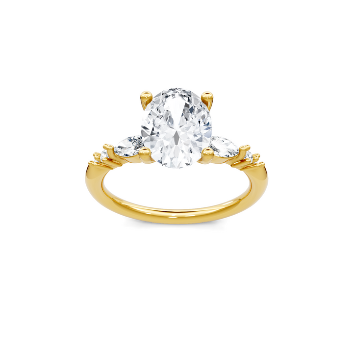 Marquise and Round Accent Semi Mount