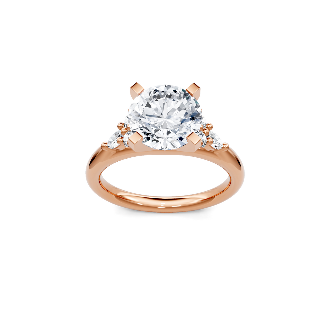 Round and Marquise 3 Stone Plus Solitaire Semi Mount