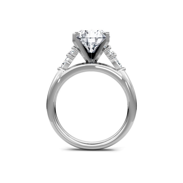 Round and Marquise 3 Stone Plus Solitaire Semi Mount