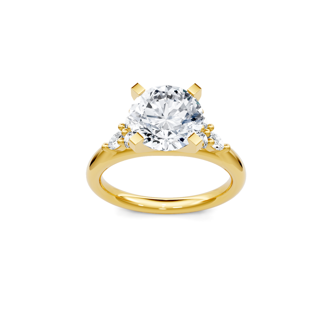 Round and Marquise 3 Stone Plus Solitaire Semi Mount
