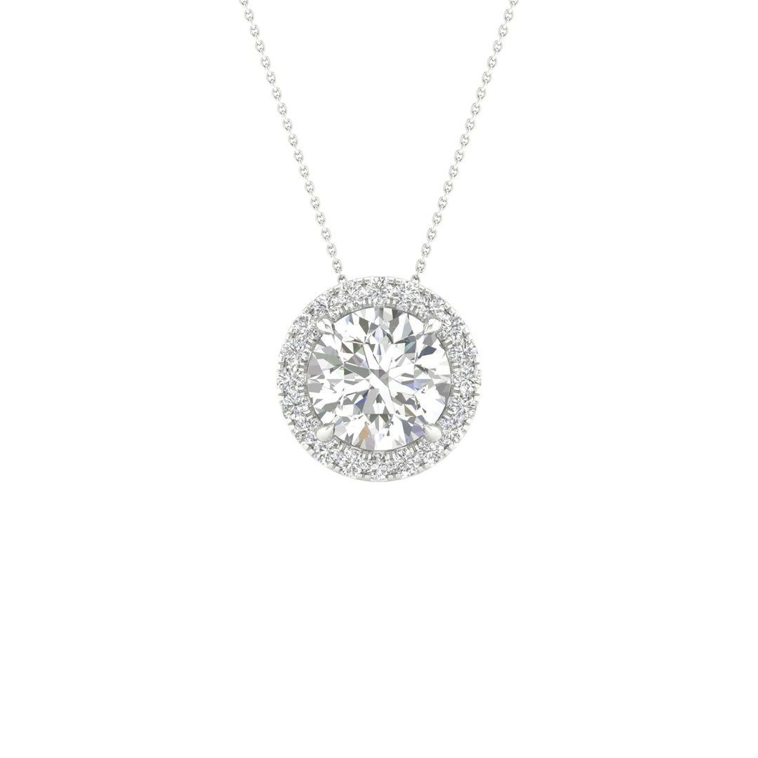 14K 3.25CT Certified Lab Grown Diamond Pendant ( IGI Certified )