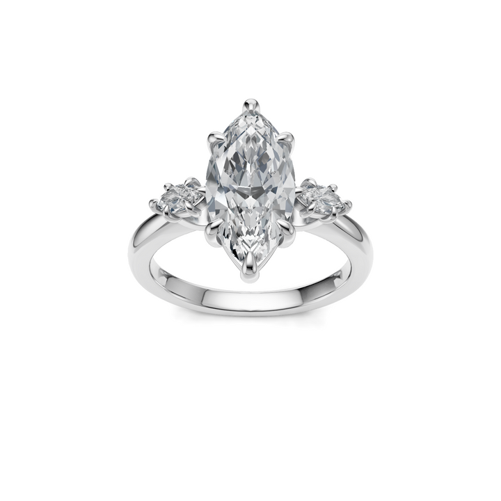Marquise Three Stone Semi Mount
