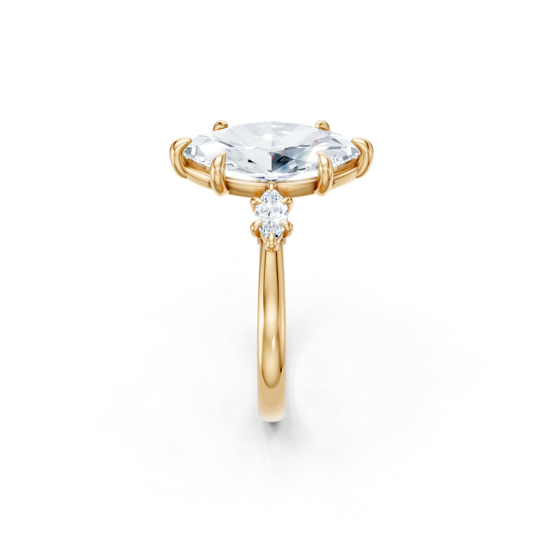 Marquise Three Stone Semi Mount
