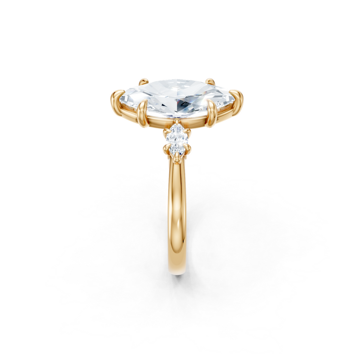 Marquise Three Stone Semi Mount
