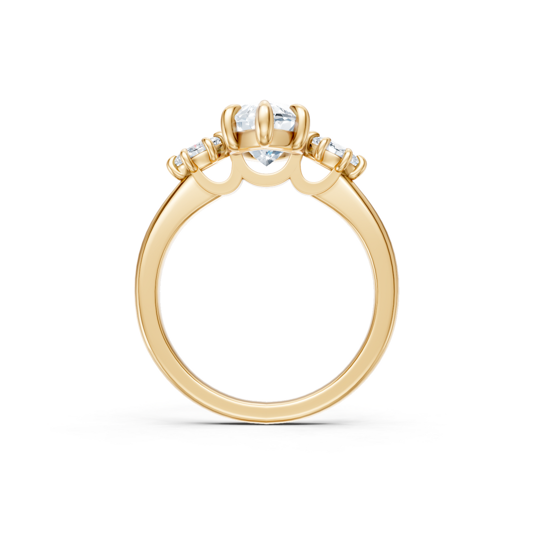 Marquise Three Stone Semi Mount