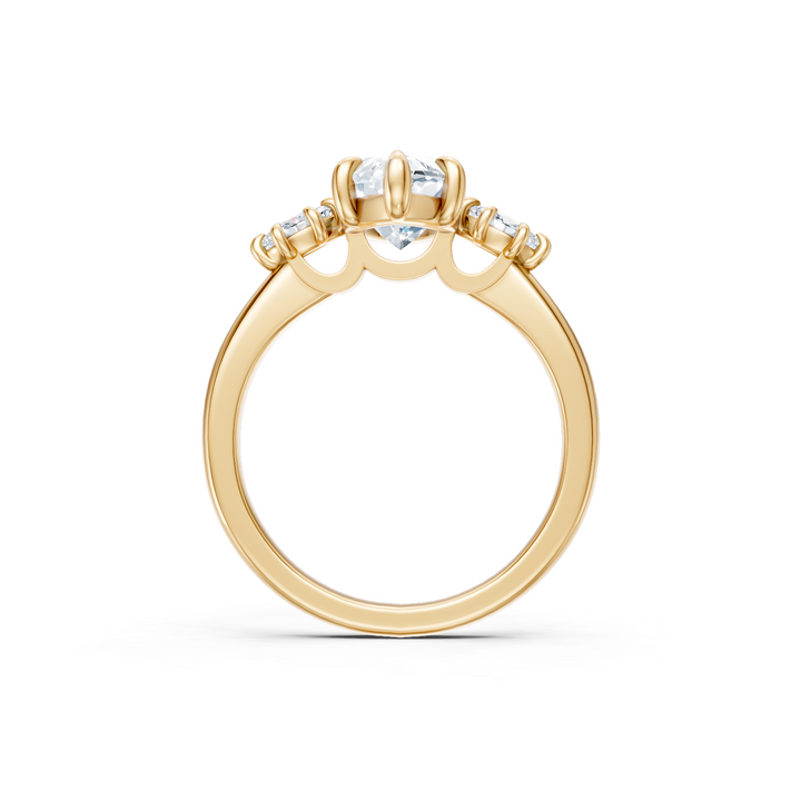 Marquise Three Stone Semi Mount