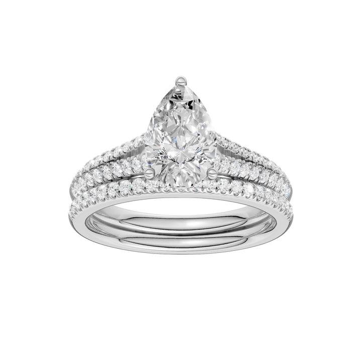 Certified Lab Grown 14K 1.40CT Diamond Bridal Set