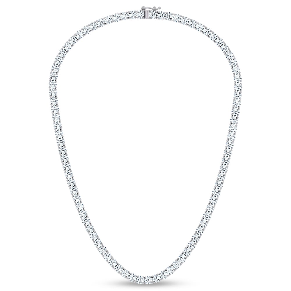 14K 28.58CT Certified Lab Grown 17 INCH TENNIS  NECKLACE TENNIS