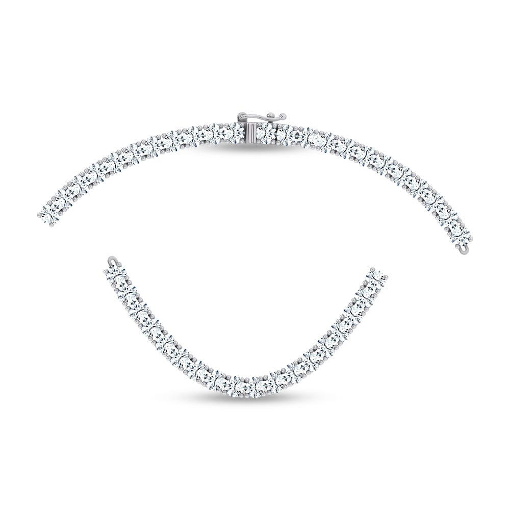 14K 28.58CT Certified Lab Grown 17 INCH TENNIS  NECKLACE TENNIS