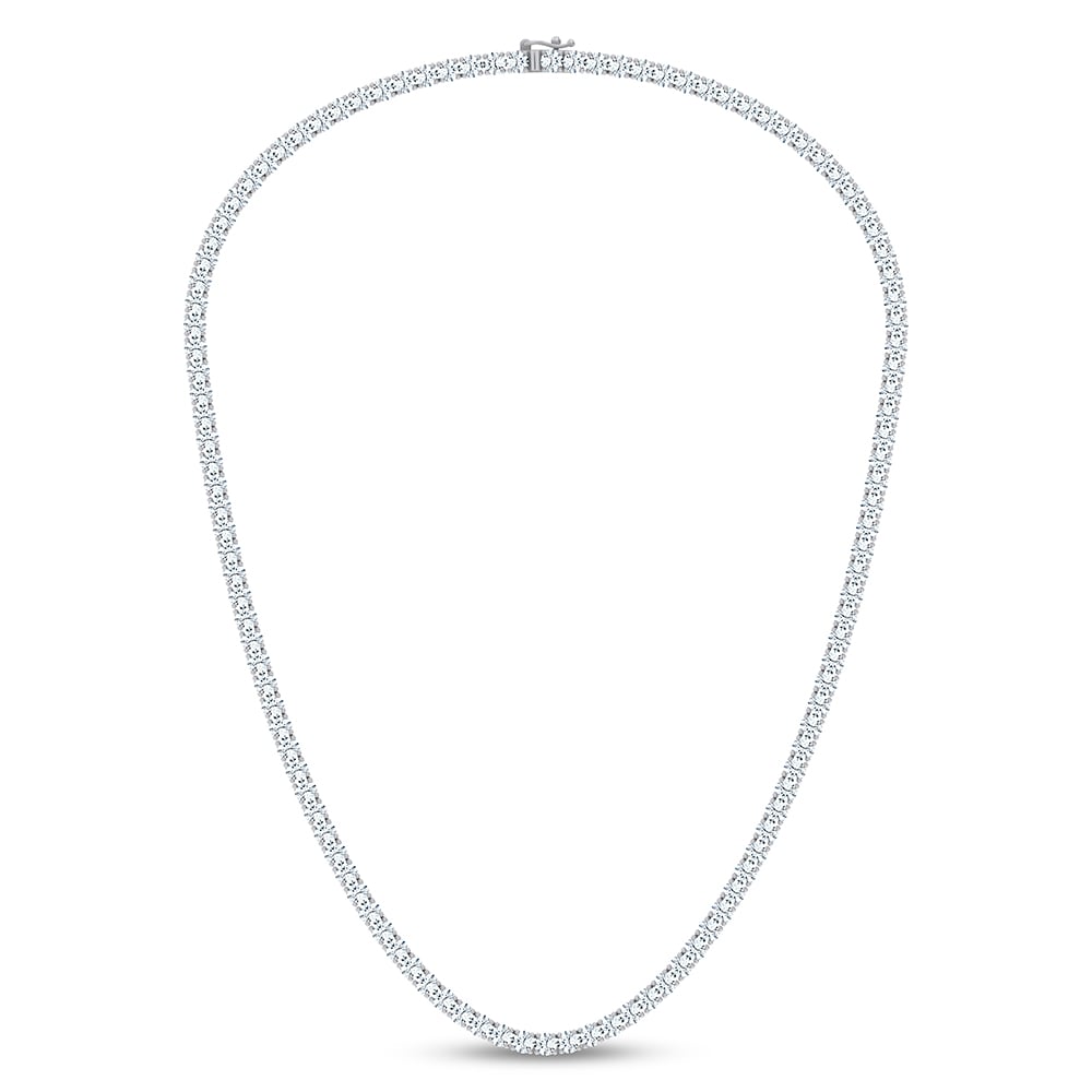 14K 15.00CT DIAMOND NECKLACE TENNIS 17 INCH