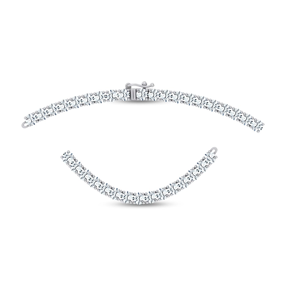 14K 15.00CT DIAMOND NECKLACE TENNIS 17 INCH