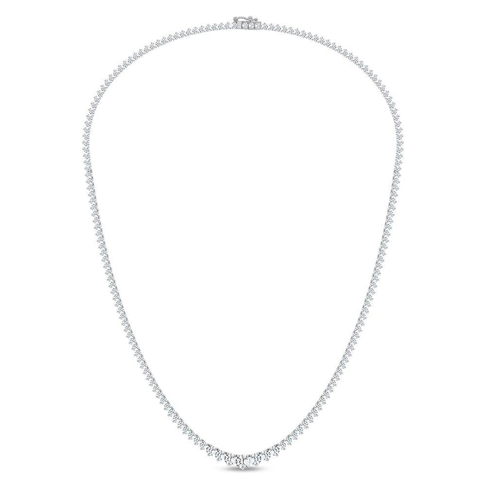 14K 7.00CT GRADUATED LAB DIAMOND NECKLACE 17 INCH