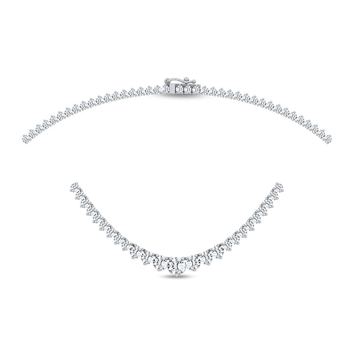 14K 7.00CT GRADUATED LAB DIAMOND NECKLACE 17 INCH