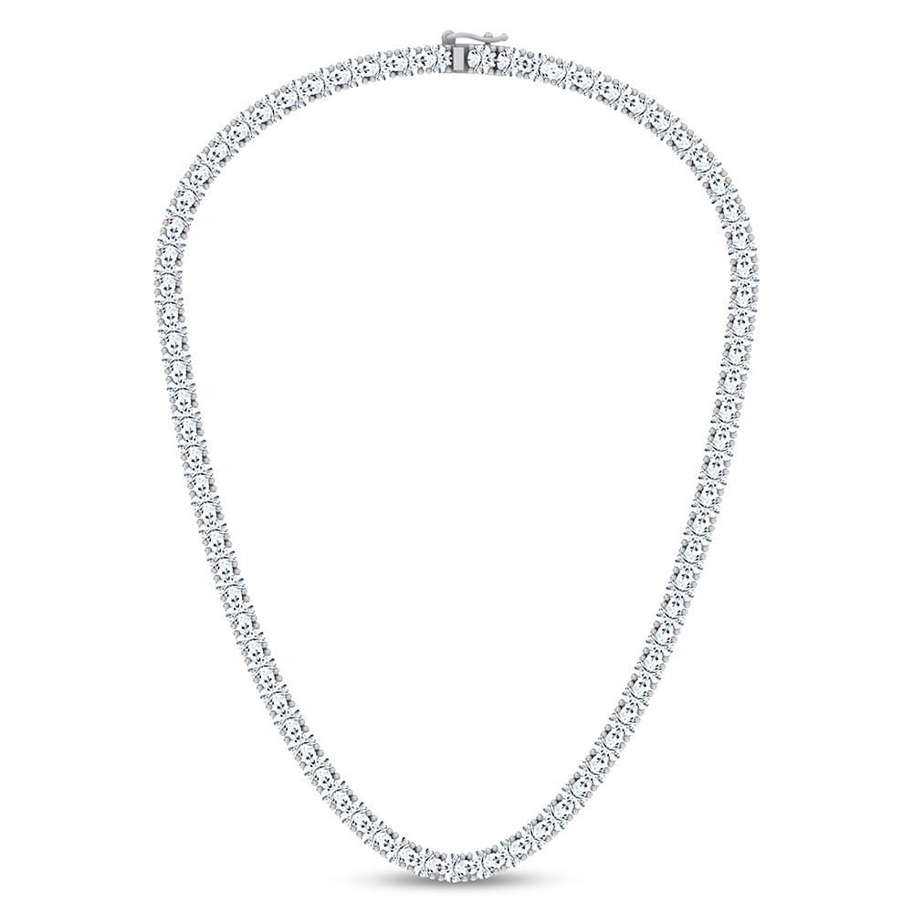 14K 37.50CT Certified Lab Grown DIAMOND NECKLACE TENNIS 17 INCH