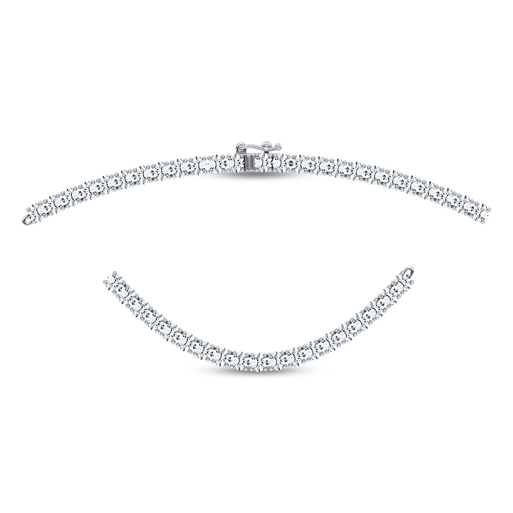 14K 7.50CT Certified Lab Grown 17 INCH TENNIS  NECKLACE TENNIS