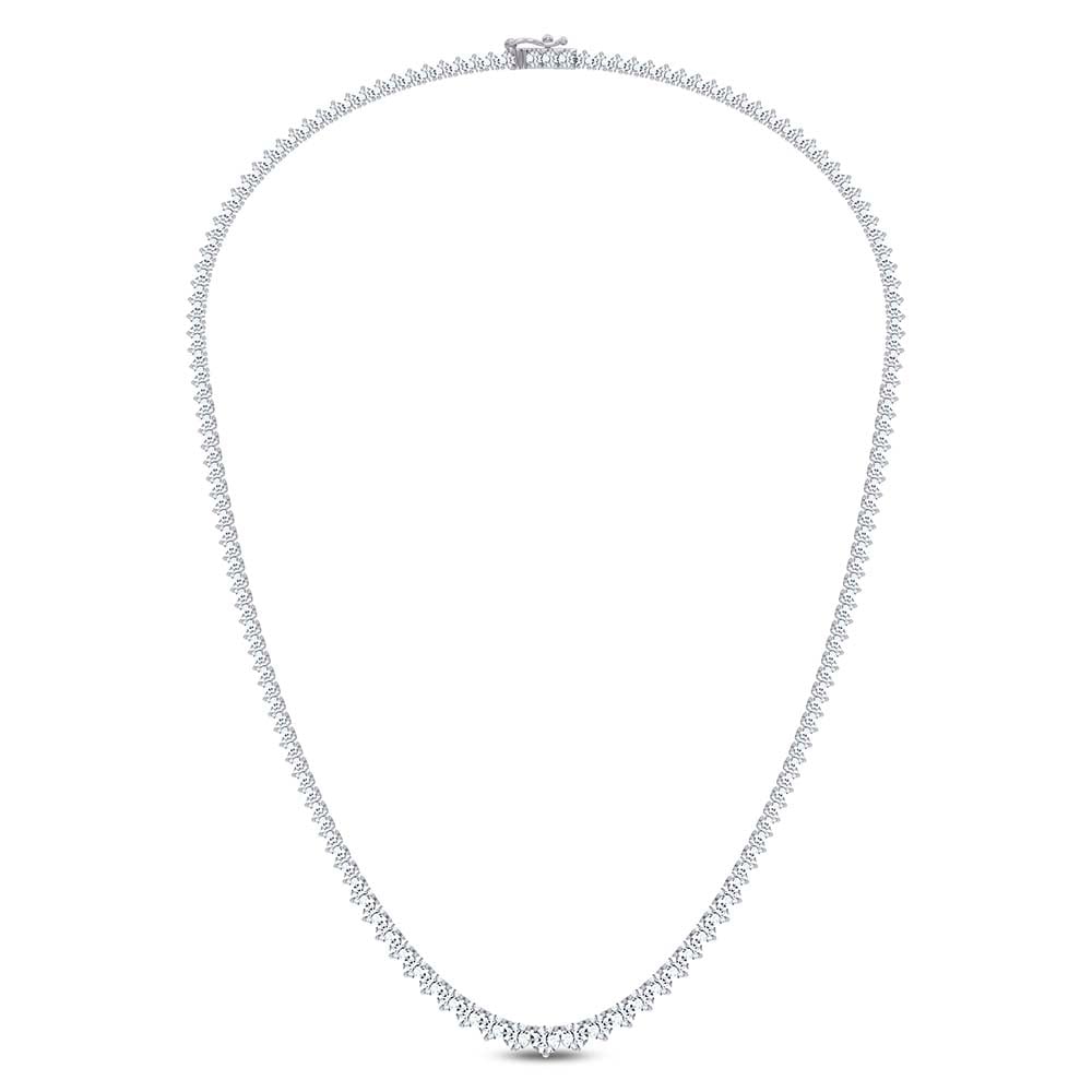 14K 10.00CT DIAMOND NECKLACE TENNIS 17 INCH