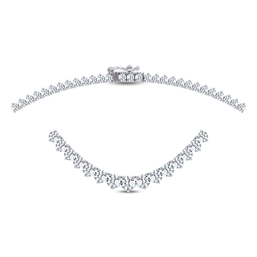 14K 10.00CT DIAMOND NECKLACE TENNIS 17 INCH