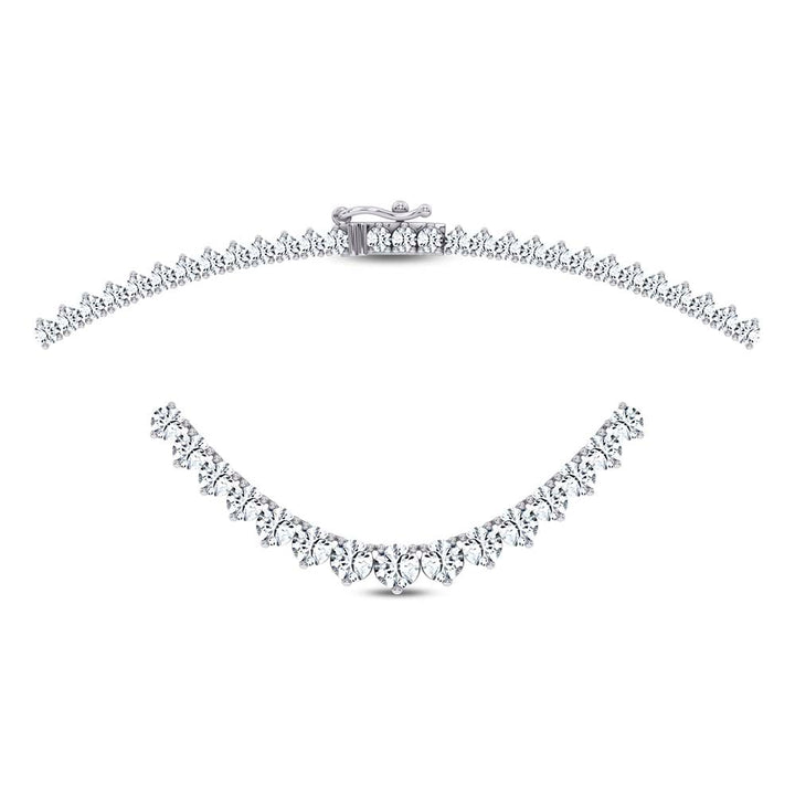 14K 10.00CT DIAMOND NECKLACE TENNIS 17 INCH