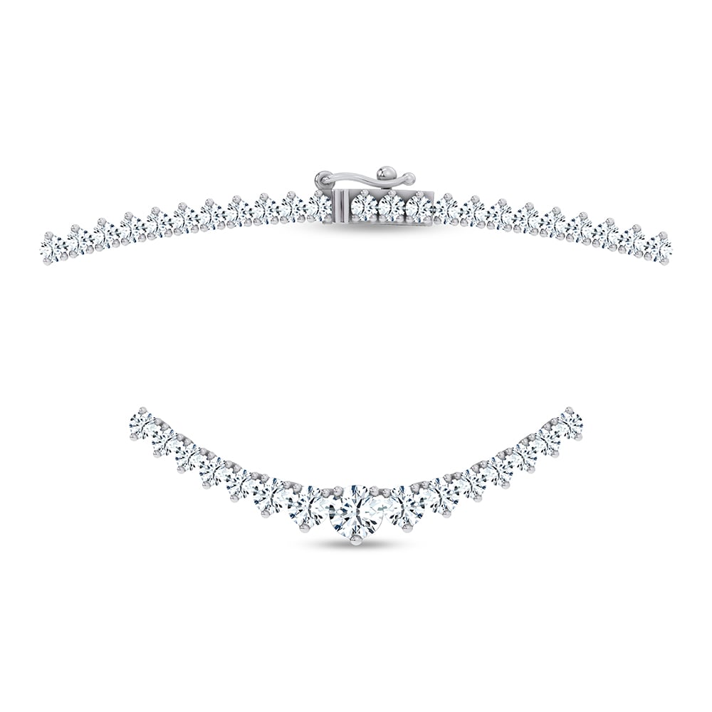 14K 3.00CT GRADUATED DIAMOND NECKLACE 17 INCH