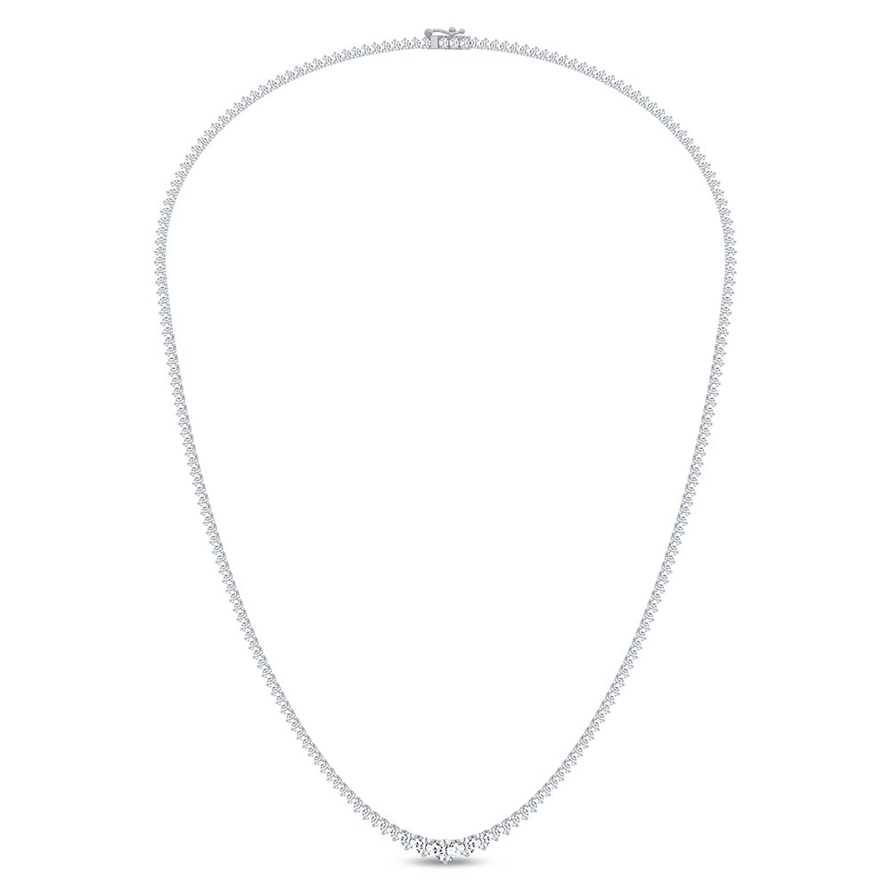 14K 5.20CT LAB DIAMOND NECKLACE GRADUATED 17INCH