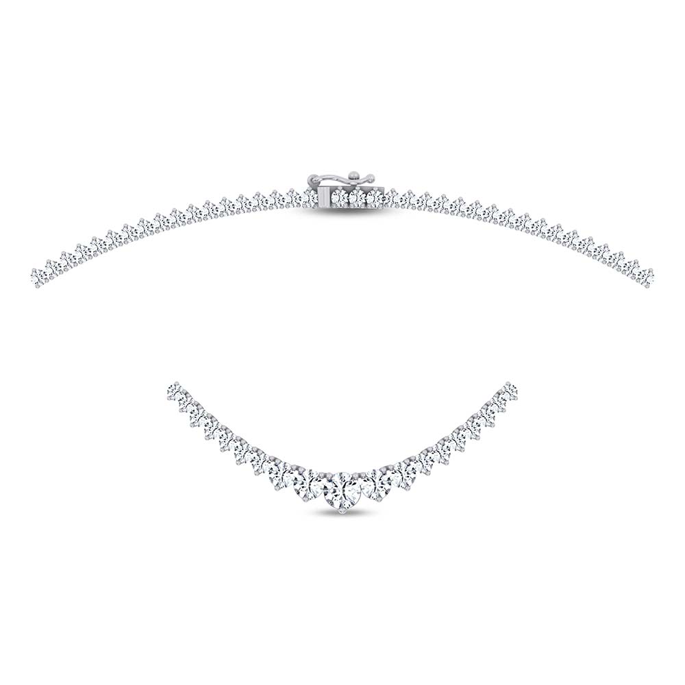 14K 5.20CT LAB DIAMOND NECKLACE GRADUATED 17INCH