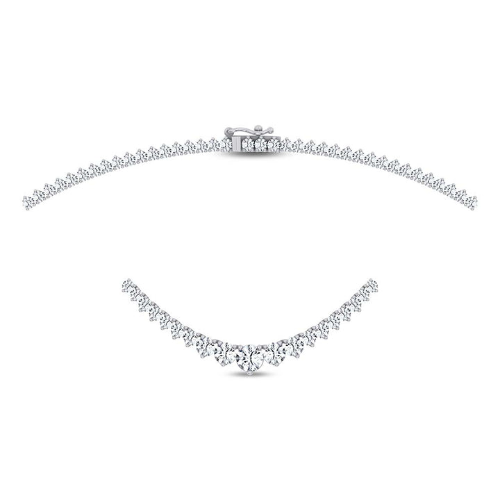 14K 5.20CT LAB DIAMOND NECKLACE GRADUATED 17INCH