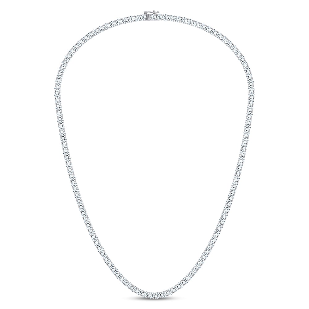 14K 15.00CT DIAMOND NECKLACE TENNIS 18 INCH