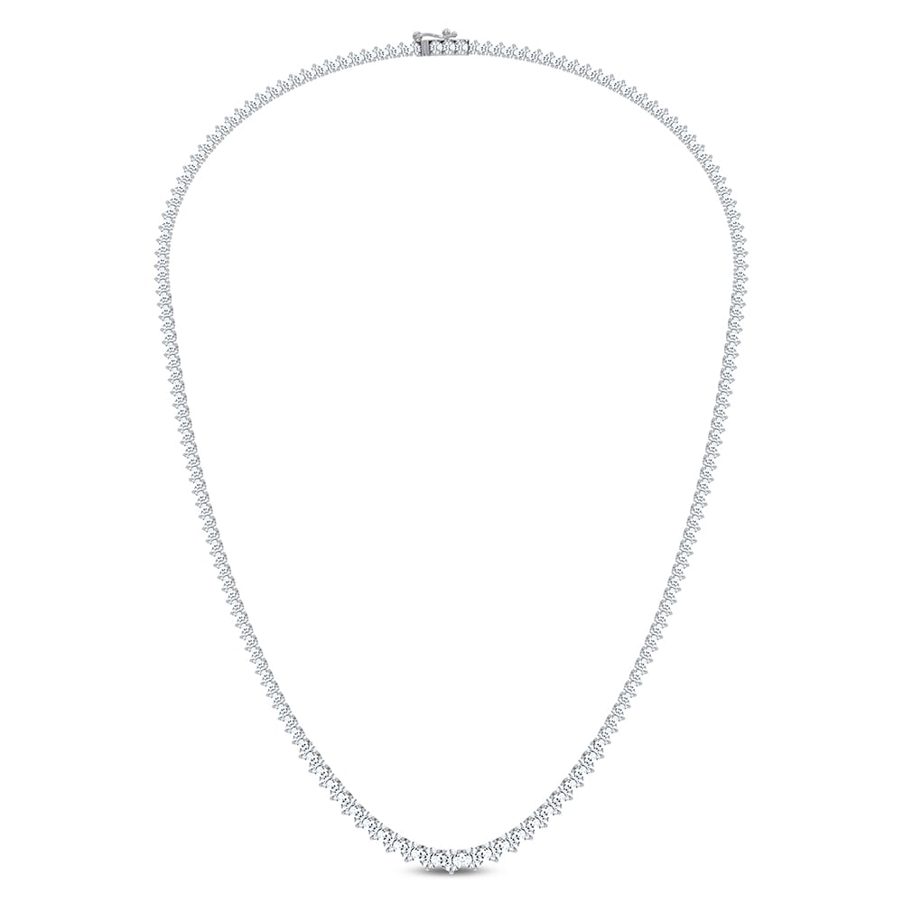 14K 10.00CT Certified Lab Grown GRADUATED DIAMOND NECKLACE  18 Inch