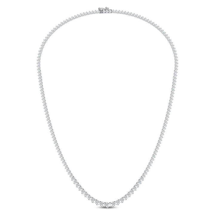 14K 10.00CT Certified Lab Grown GRADUATED DIAMOND NECKLACE  18 Inch
