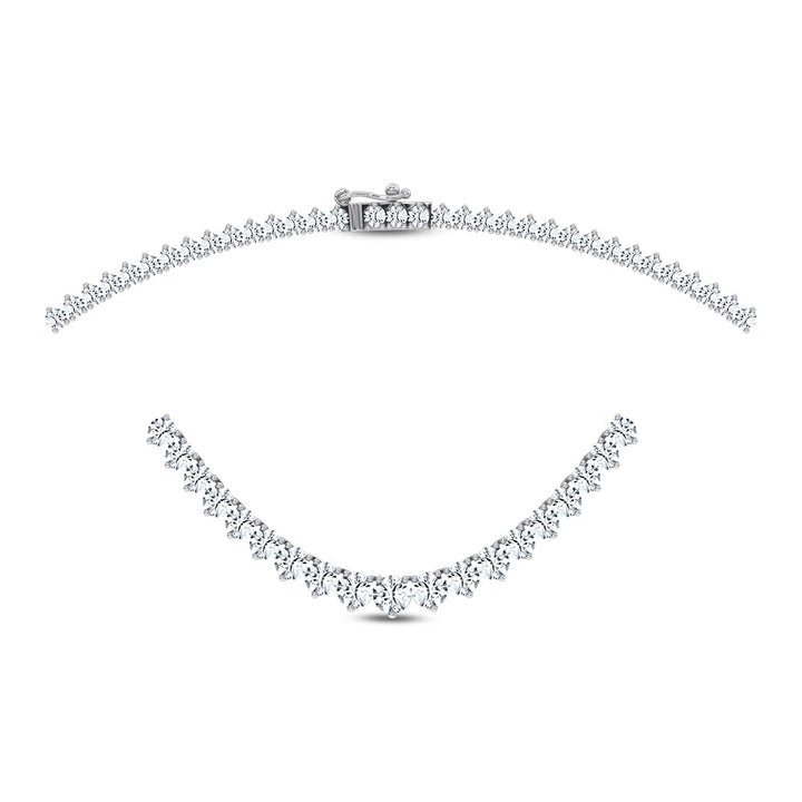 14K 10.00CT Certified Lab Grown GRADUATED DIAMOND NECKLACE  18 Inch