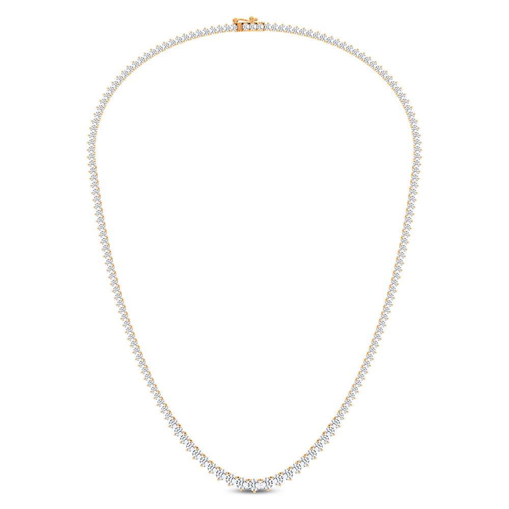 14K 10.00CT Certified Lab Grown GRADUATED DIAMOND NECKLACE  18 Inch