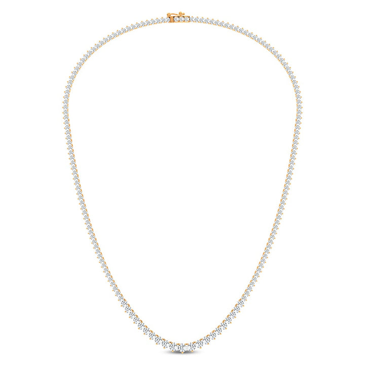 14K 10.00CT Certified Lab Grown GRADUATED DIAMOND NECKLACE  18 Inch