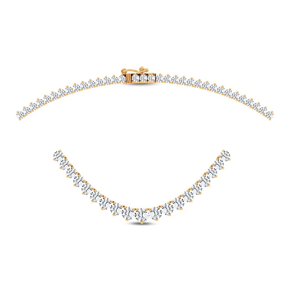 14K 10.00CT Certified Lab Grown GRADUATED DIAMOND NECKLACE  18 Inch