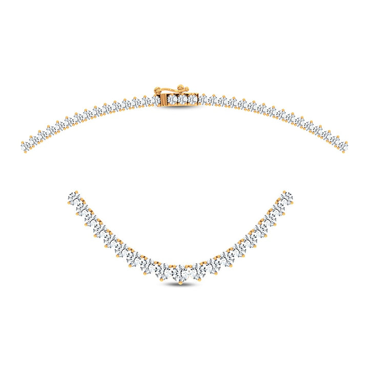 14K 10.00CT Certified Lab Grown GRADUATED DIAMOND NECKLACE  18 Inch