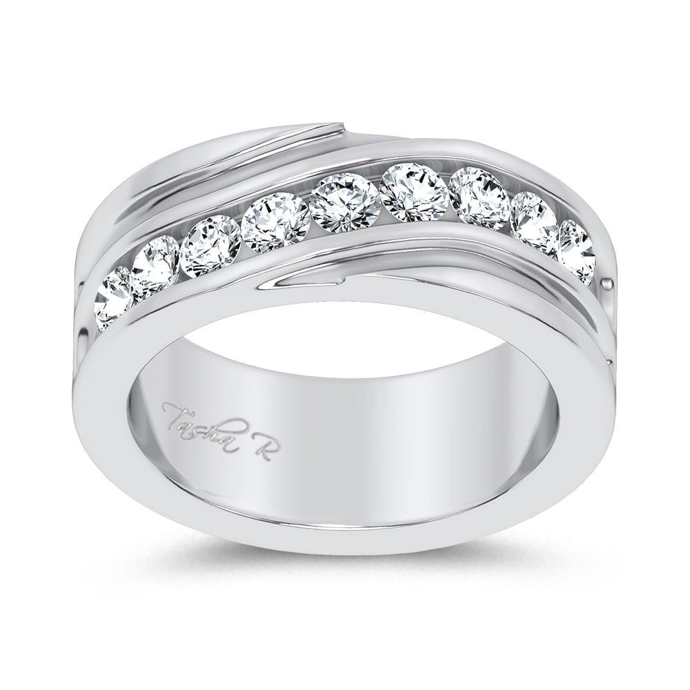14K 1.00CT LAB DIAMOND MEN'S BAND