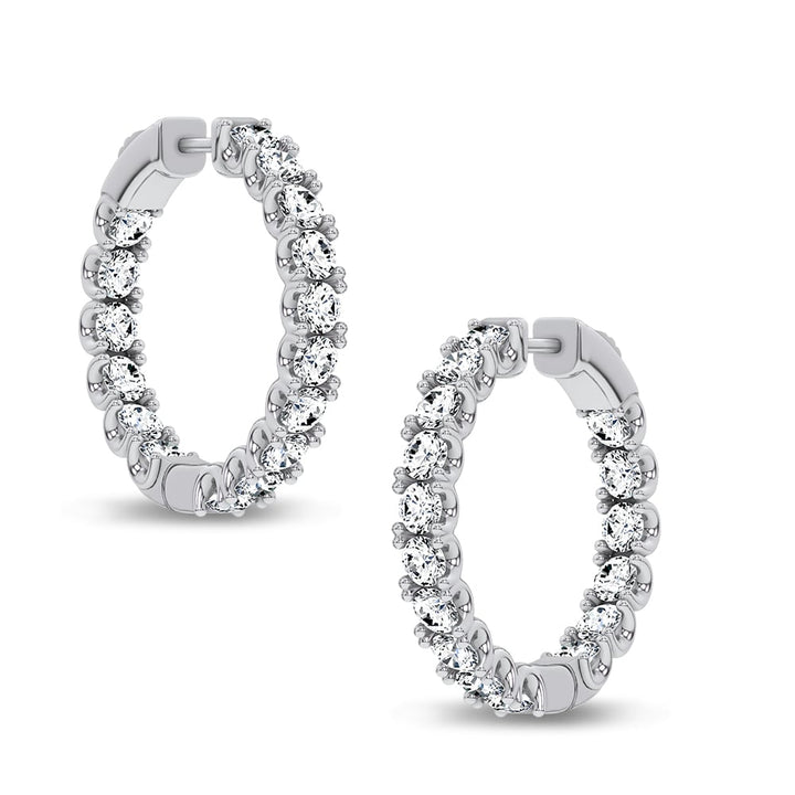 14K 5.00CT Lab Grown Diamond Hoops
