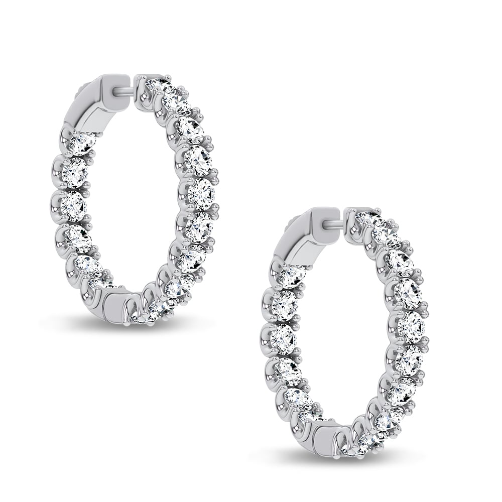 14K 5.00CT Lab Grown Diamond Hoops