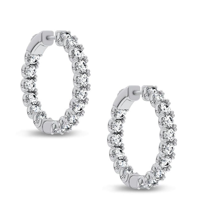 14K 5.00CT Lab Grown Diamond Hoops