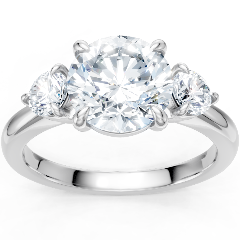 Lab Created Round Three Stone Semi Mount