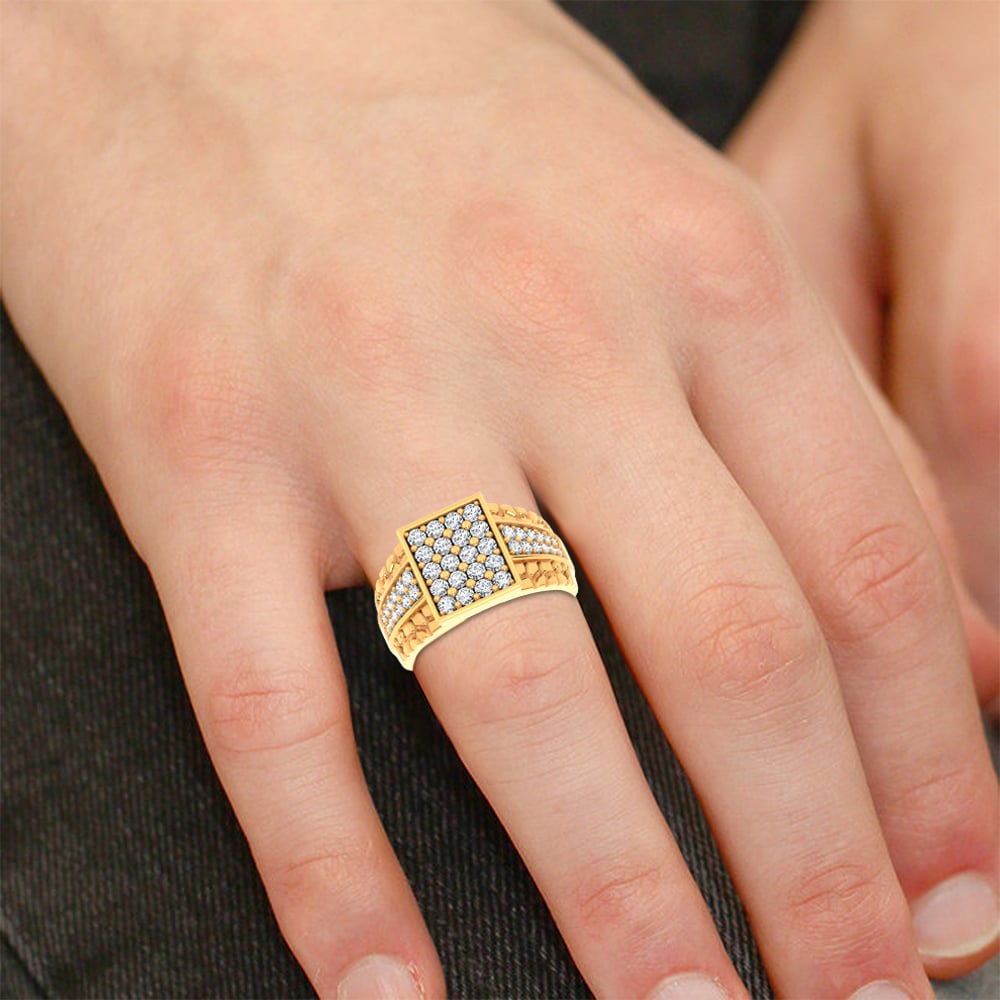 14K 1.50CT LAB GROWN Diamond Mens Ring